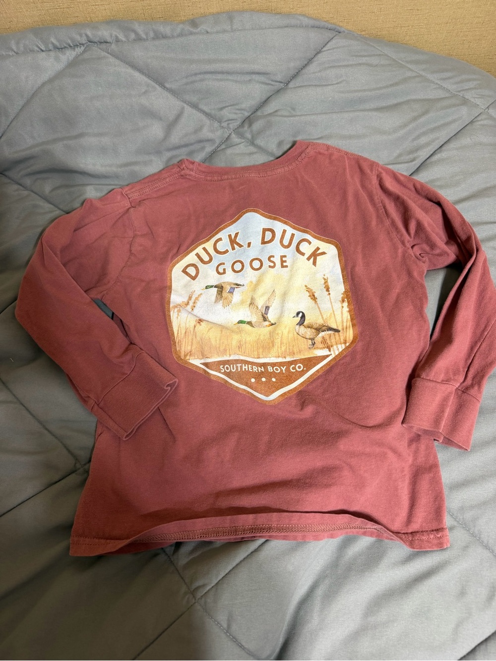 Duck Duck Goose Graphic Long Sleeve Tee - Rust